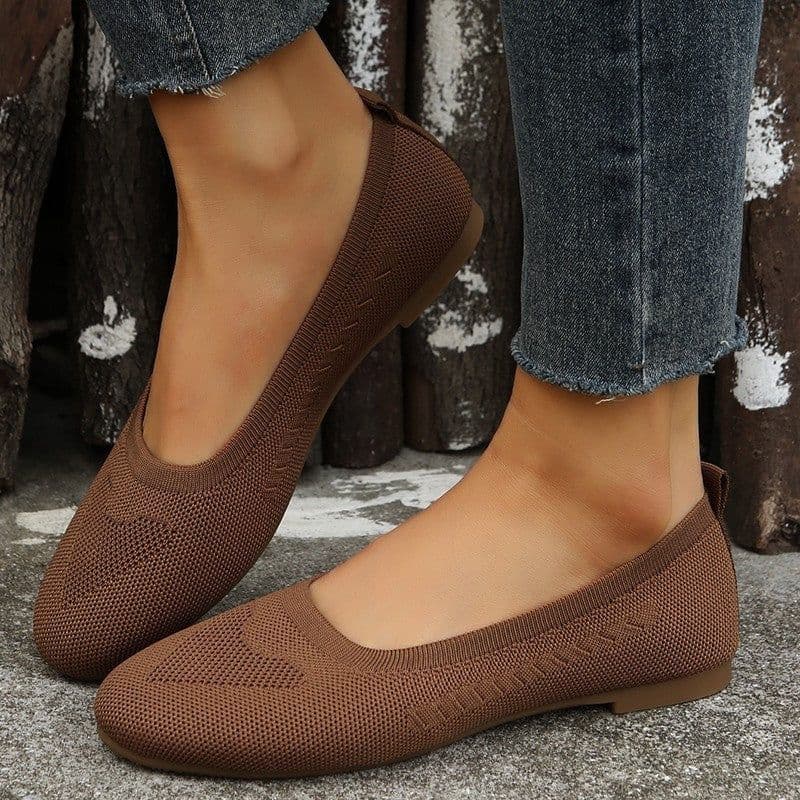 image-Women's Mesh Slip-On Casual Shoes Flat Heel Round Toe Breathable