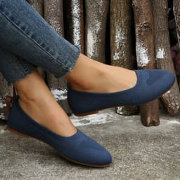 image-Women's Mesh Slip-On Casual Shoes Flat Heel Round Toe Breathable