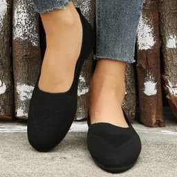 image-Women's Mesh Slip-On Casual Shoes Flat Heel Round Toe Breathable