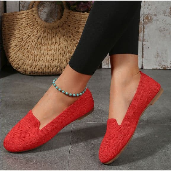 image-Women's Mesh Slip-On Casual Shoes Flat Heel Round Toe Breathable