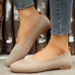 image-Women's Mesh Slip-On Casual Shoes Flat Heel Round Toe Breathable