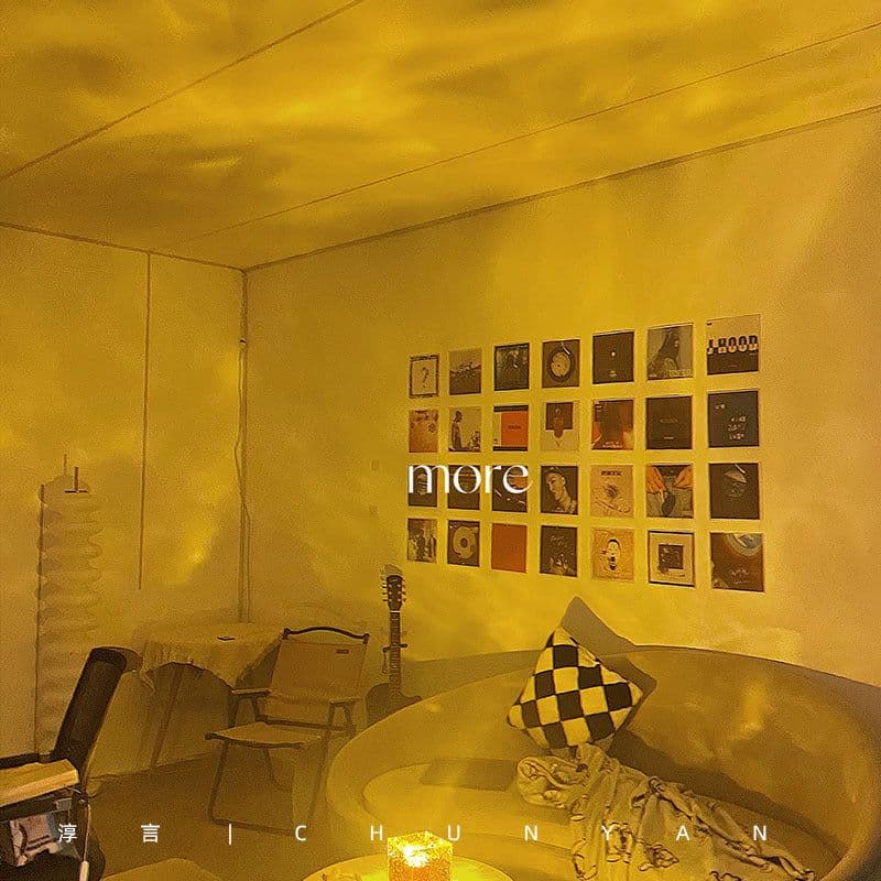 image-Chunyan Rotating Water Ripple Night Light Flame Atmosphere Table Lamp