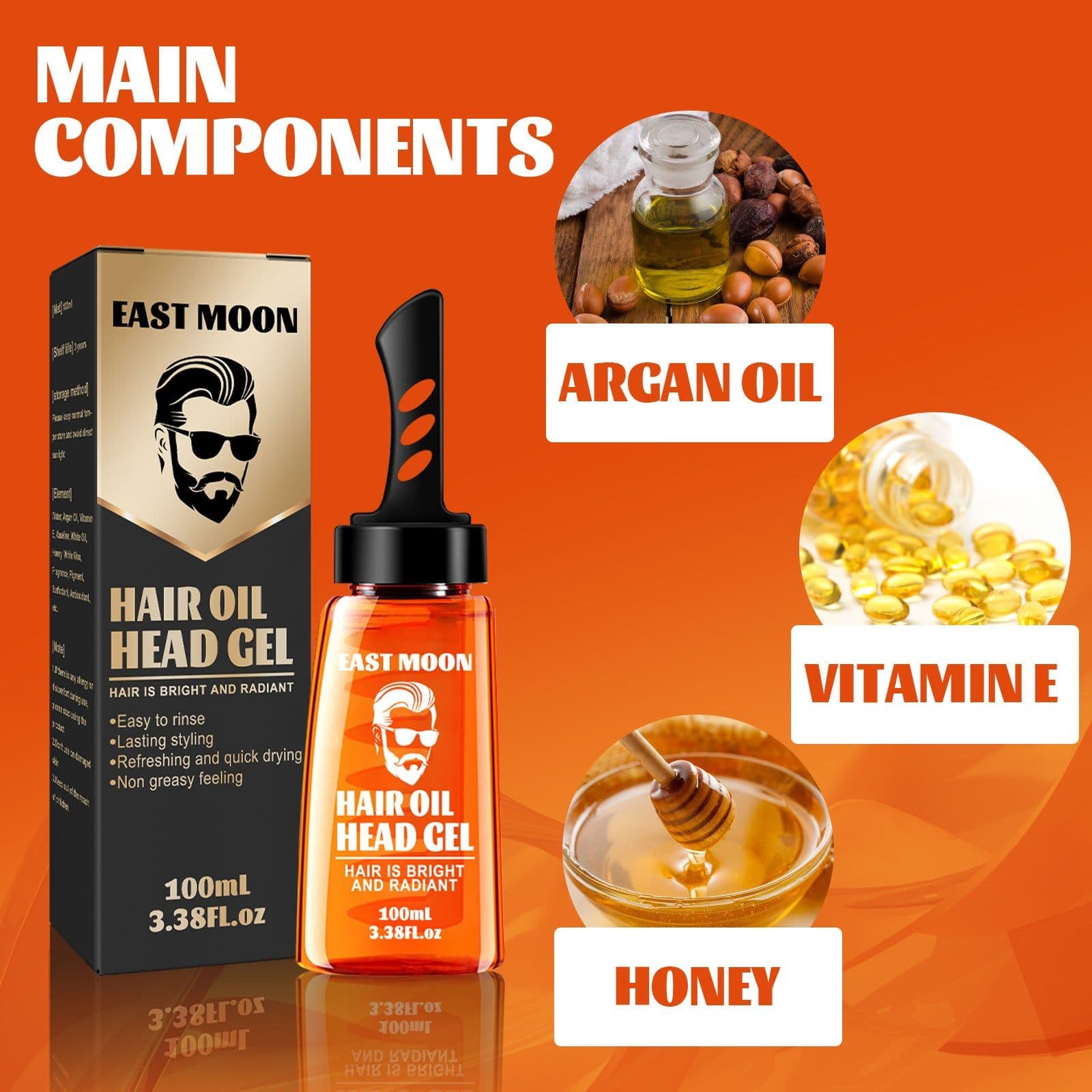 image-East Moon Men's Hair Wax Comb - Styling & Moisturizing