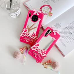 image-Silicone Phone Case with Fur Ball Pendant for iPhone & Huawei