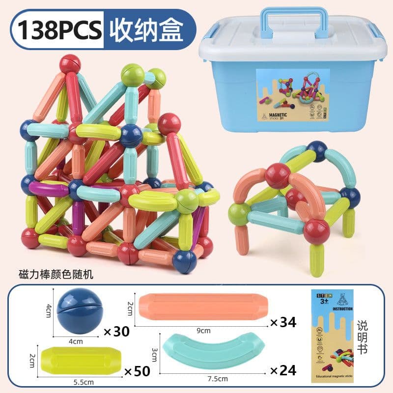 image-Magnetic Building Blocks Set Educational STEM Toy for Kids Ages 7-14