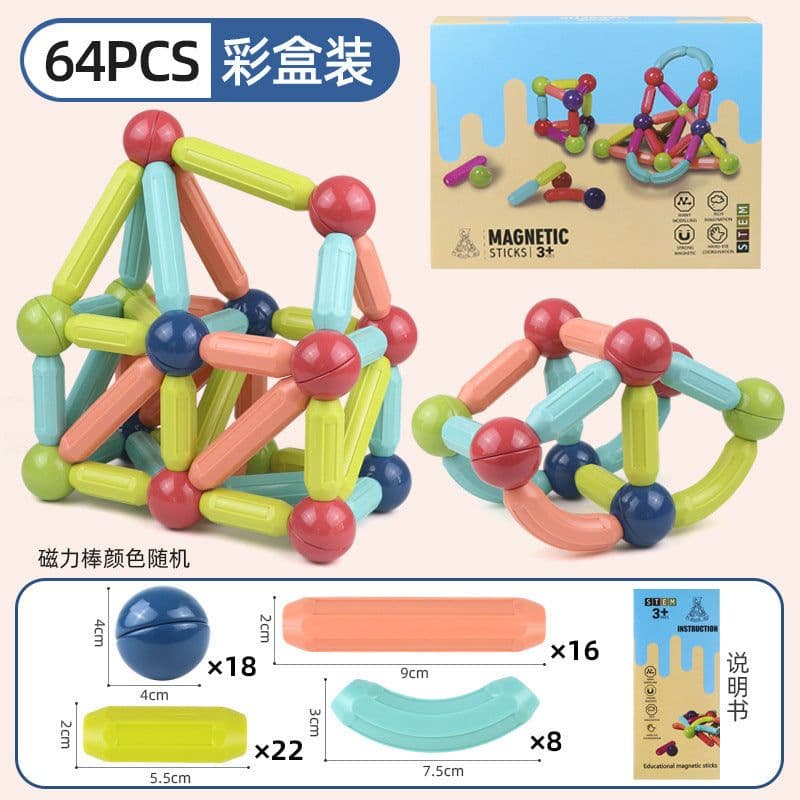 image-Magnetic Building Blocks Set Educational STEM Toy for Kids Ages 7-14