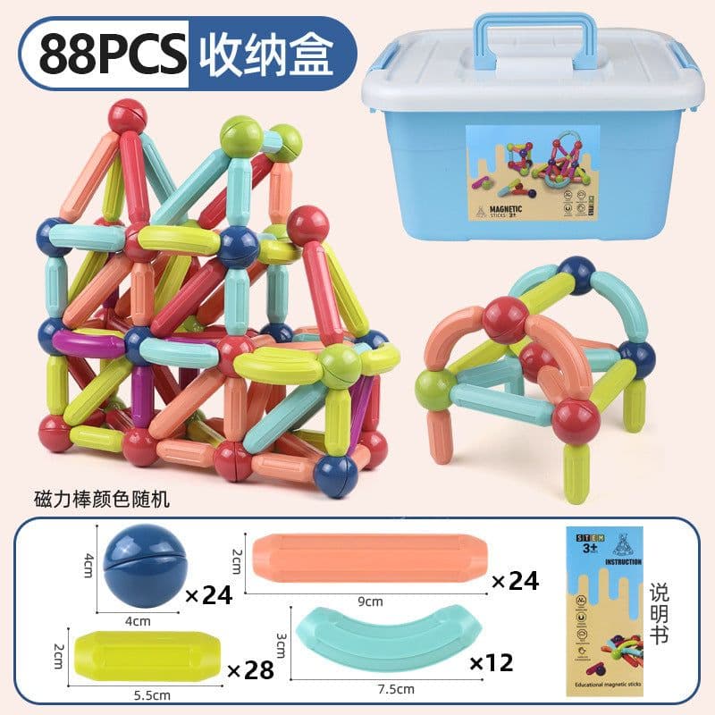 image-Magnetic Building Blocks Set Educational STEM Toy for Kids Ages 7-14