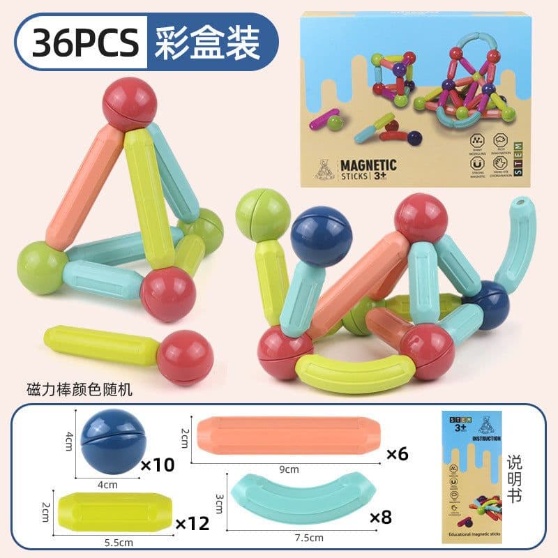 image-Magnetic Building Blocks Set Educational STEM Toy for Kids Ages 7-14