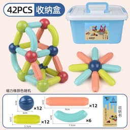 image-Magnetic Building Blocks Set Educational STEM Toy for Kids Ages 7-14