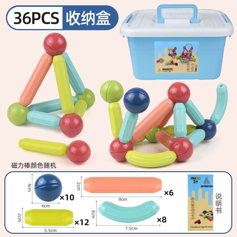 image-Magnetic Building Blocks Set Educational STEM Toy for Kids Ages 7-14