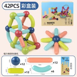image-Magnetic Building Blocks Set Educational STEM Toy for Kids Ages 7-14