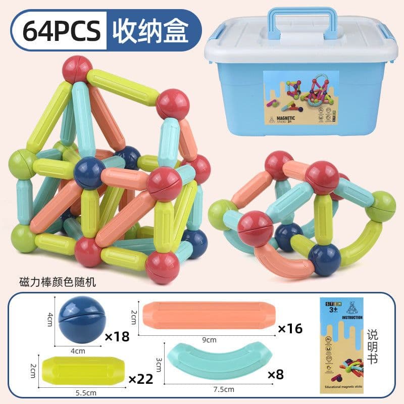 image-Magnetic Building Blocks Set Educational STEM Toy for Kids Ages 7-14
