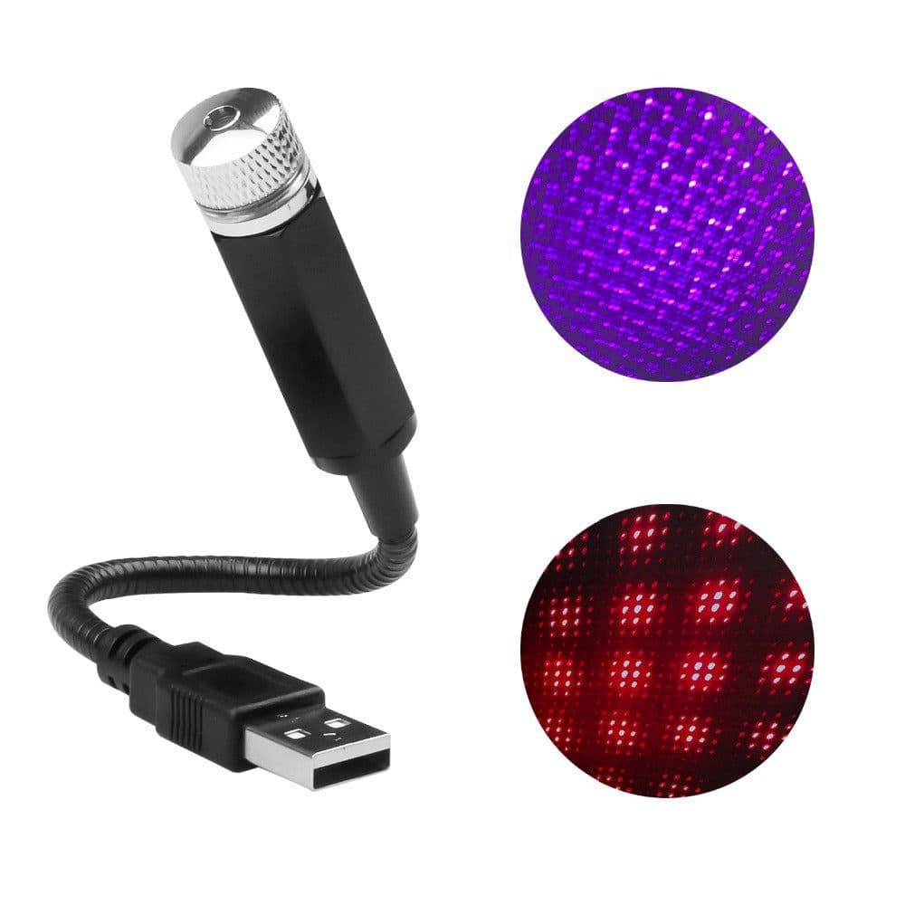 image-Car USB Starry Sky Light Roof Ceiling Star Projector Atmosphere Lamp