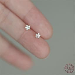image-14k Gold Plated S925 Silver Star Stud Earrings with Diamonds
