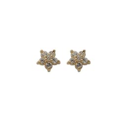 image-14k Gold Plated S925 Silver Star Stud Earrings with Diamonds