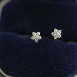 image-14k Gold Plated S925 Silver Star Stud Earrings with Diamonds