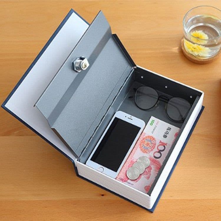 image-Password Book Safe Storage Box with Lock 24cm Brown