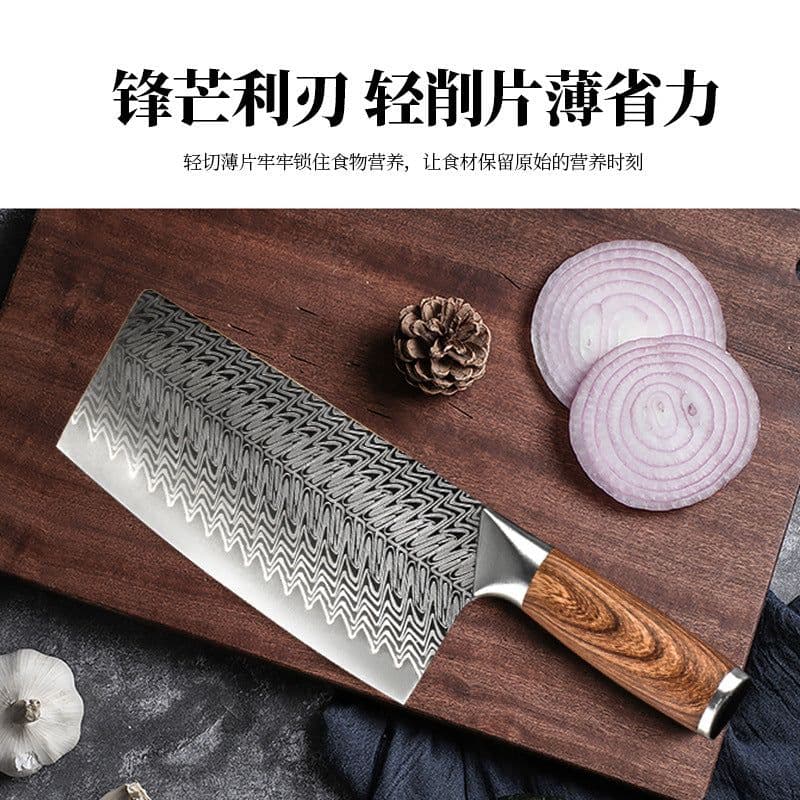 image-Damascus Stainless Steel Kitchen Chef Knife 40Cr13 Blade