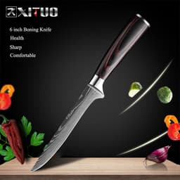 image-Damascus Steel Kitchen Knife Set 10-Piece Stainless Steel