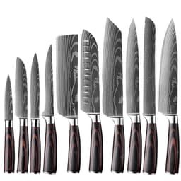 image-Damascus Steel Kitchen Knife Set 10-Piece Stainless Steel