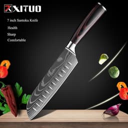 image-Damascus Steel Kitchen Knife Set 10-Piece Stainless Steel