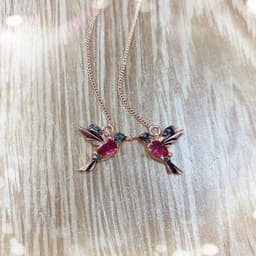 image-Red Hummingbird Earrings Gold-Plated Zircon Stud Earrings Women