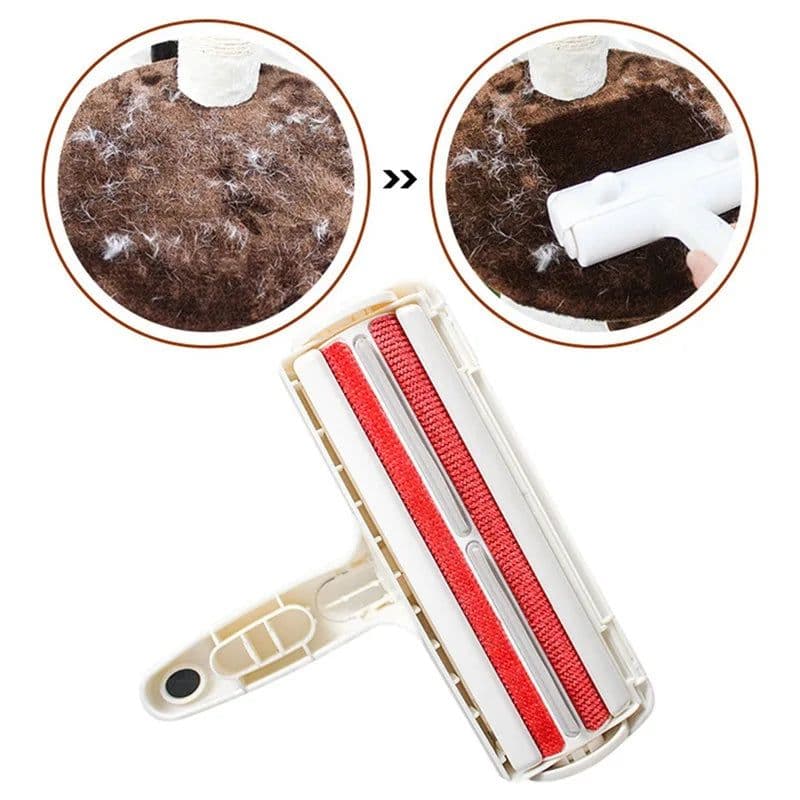 image-2-Way Pet Hair Remover Roller for Furniture Self-Cleaning Lint Brush