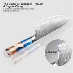 image-Damascus Steel Kitchen Knife Set 7PC 9Cr18 Chef Slicing Knives