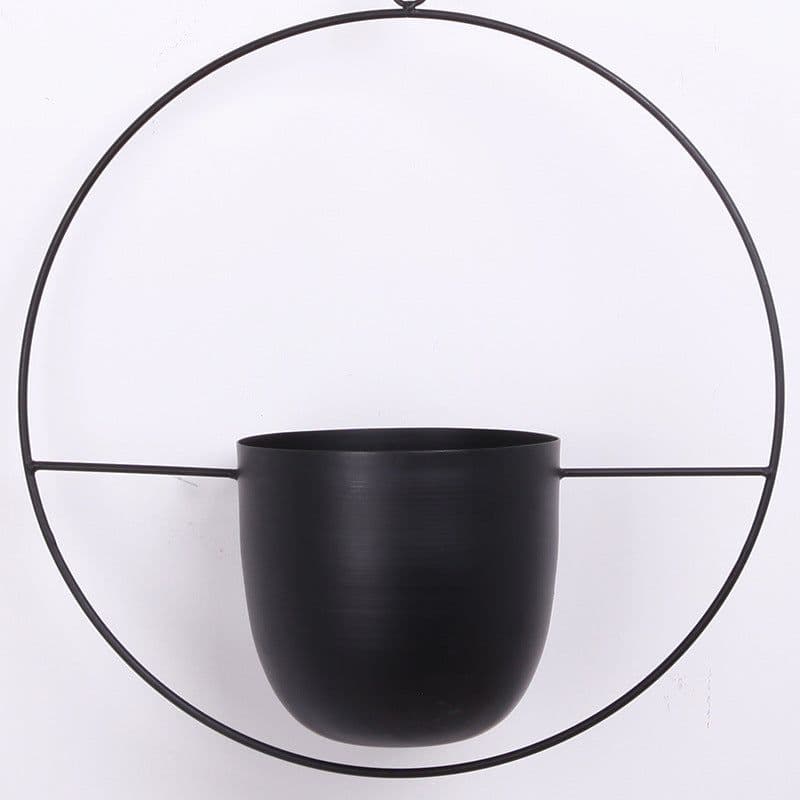 image-Tubang Nordic Iron Hanging Flower Pot Wall Mount Planter Basket