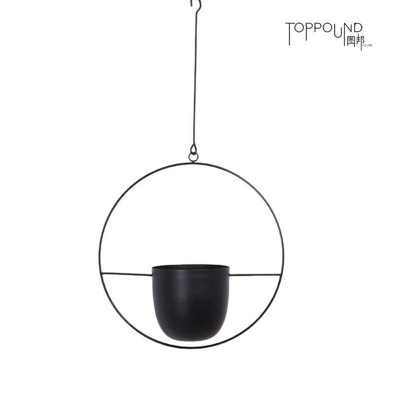 image-Tubang Nordic Iron Hanging Flower Pot Wall Mount Planter Basket