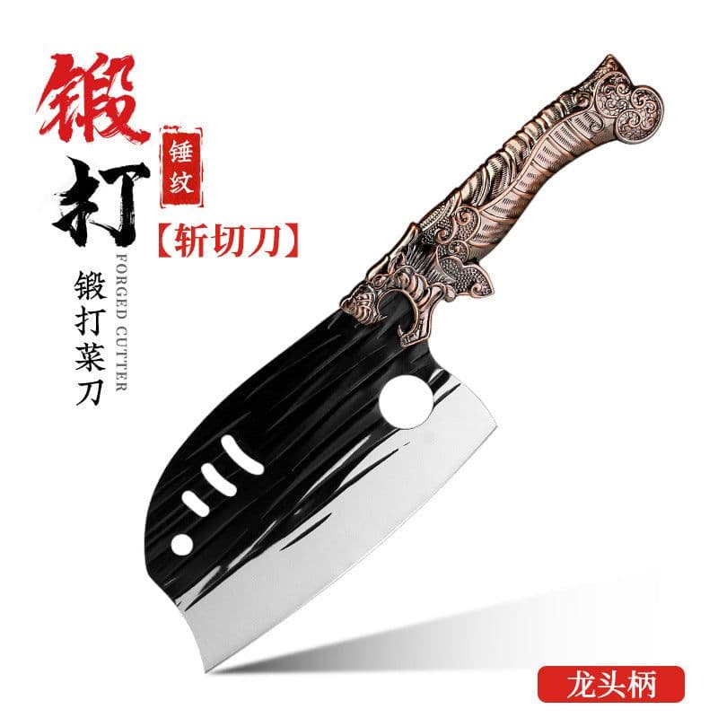 image-Kitchen Knife Stainless Steel 4Cr Forged Blade 20cm Chinese Style