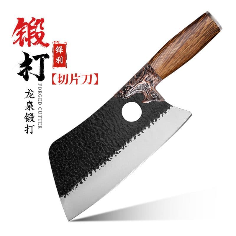 image-Kitchen Knife Stainless Steel 4Cr Forged Blade 20cm Chinese Style