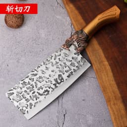 image-Kitchen Knife Stainless Steel 4Cr Forged Blade 20cm Chinese Style
