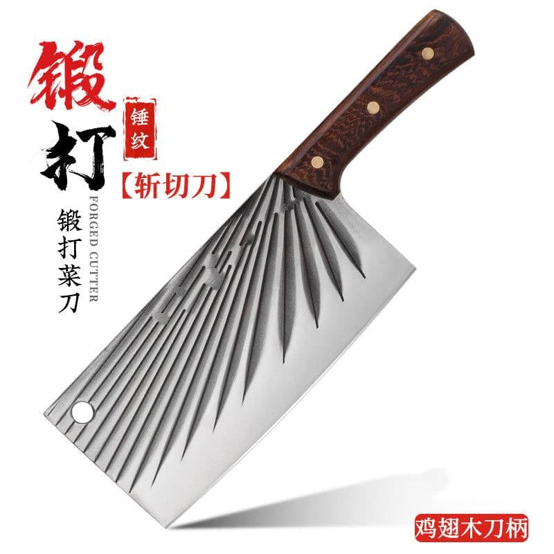 image-Kitchen Knife Stainless Steel 4Cr Forged Blade 20cm Chinese Style