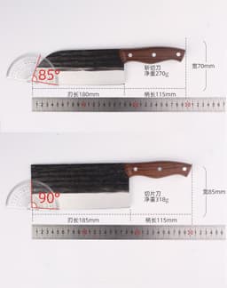 image-Kitchen Knife Stainless Steel 4Cr Forged Blade 20cm Chinese Style