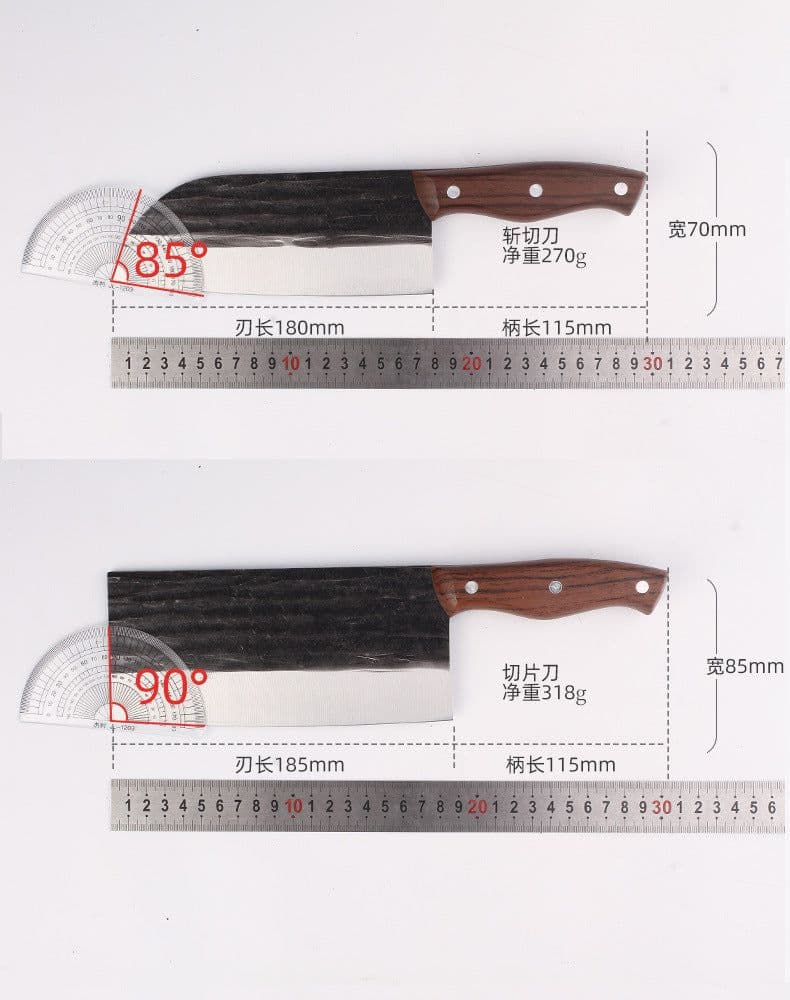 image-Kitchen Knife Stainless Steel 4Cr Forged Blade 20cm Chinese Style