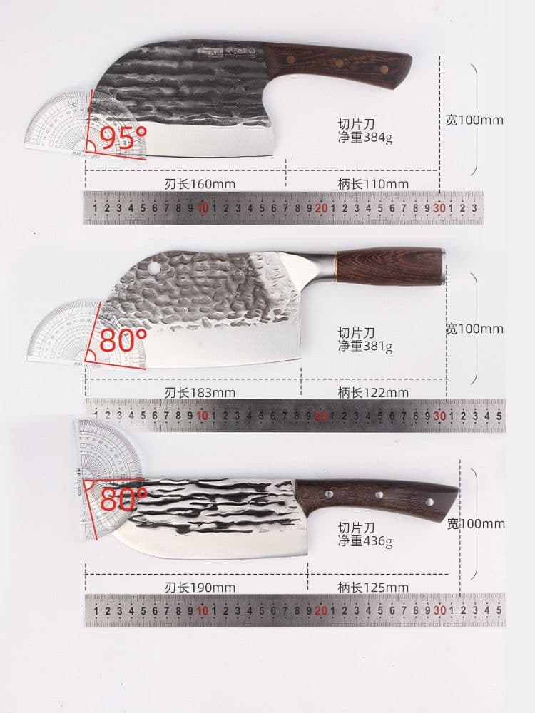 image-Kitchen Knife Stainless Steel 4Cr Forged Blade 20cm Chinese Style