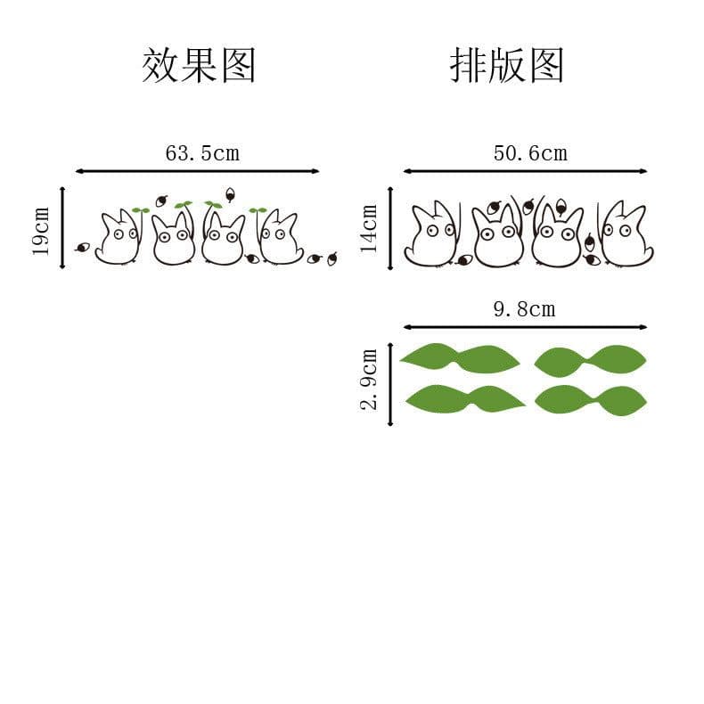 image-Totoro Wall Sticker PVC Removable Waterproof Cartoon Decal