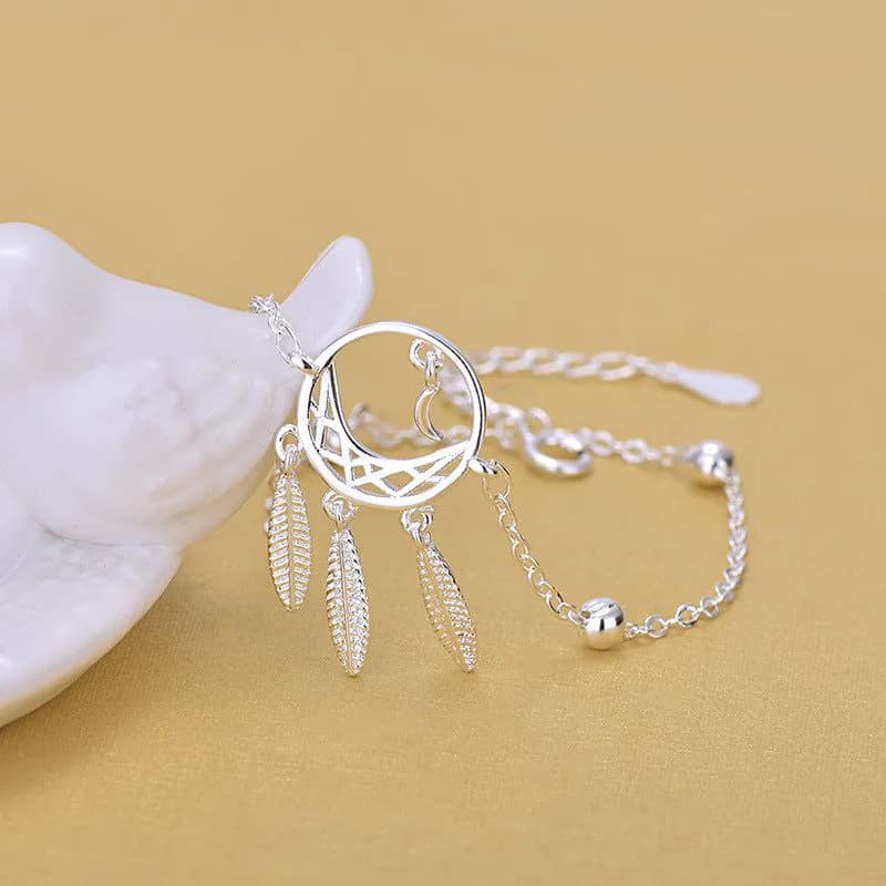 image-S925 Silver Dreamcatcher Star Bracelet Korean Style Women's Jewelry