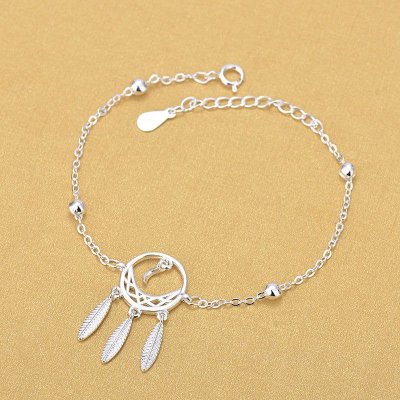 image-S925 Silver Dreamcatcher Star Bracelet Korean Style Women's Jewelry