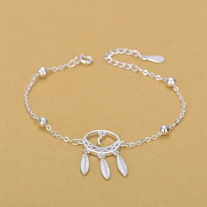 image-S925 Silver Dreamcatcher Star Bracelet Korean Style Women's Jewelry