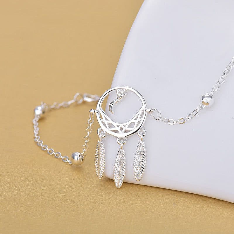 image-S925 Silver Dreamcatcher Star Bracelet Korean Style Women's Jewelry