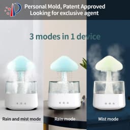 image-Cloud Rain Humidifier with Night Light and Aromatherapy