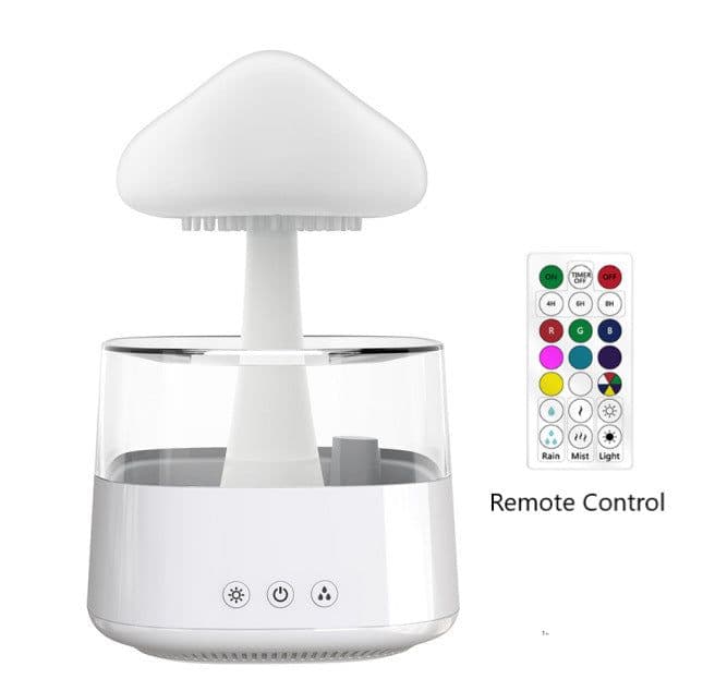 image-Cloud Rain Humidifier with Night Light and Aromatherapy