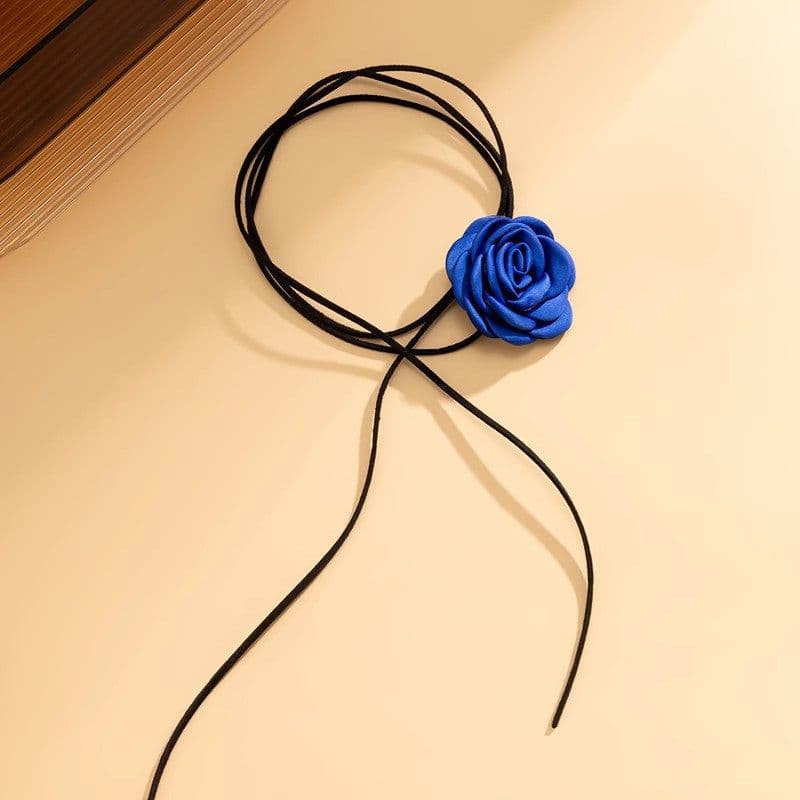 image-Personalized Handmade Tassel Floral Flannelette Choker Necklace