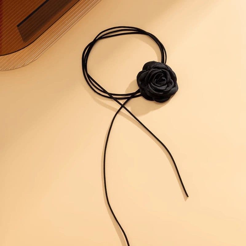 image-Personalized Handmade Tassel Floral Flannelette Choker Necklace