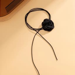 image-Personalized Handmade Tassel Floral Flannelette Choker Necklace