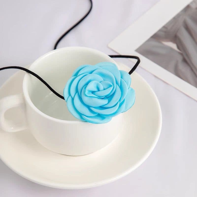 image-Personalized Handmade Tassel Floral Flannelette Choker Necklace