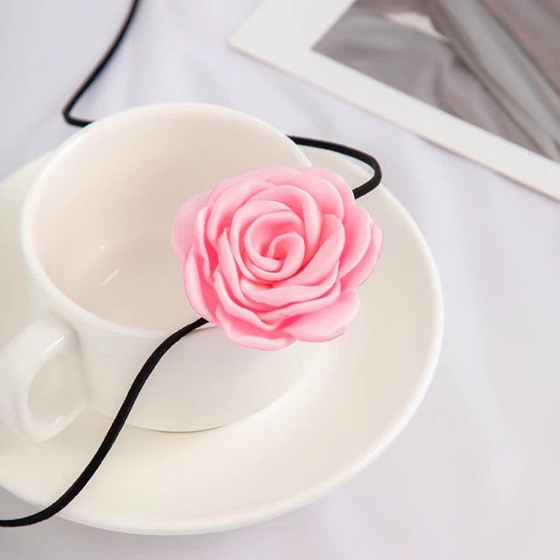 image-Personalized Handmade Tassel Floral Flannelette Choker Necklace