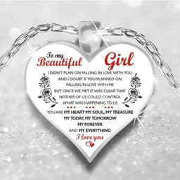 image-Alloy Letter Pendant Necklace Round Bead Chain Dad and Baby Design